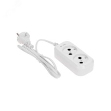 Удлинитель 2 гнезда, 1,5 м, 2х0,75 мм2, б/з, белый