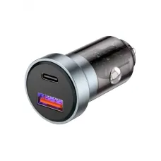 Зарядное устройство автомобильное c двумя портами USB-A + USB-A c LED-подсветкой 20Вт