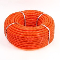 Труба гофрированная из ПНД с зондом 40 мм, оранжевая (15 м/уп.), REXANT