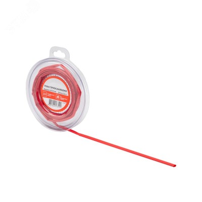 Трубка термоусадочная ТУТ нг-LS (2:1)-6/3 красная (ролик 2.44м)