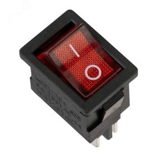 Выключатель клавишный 250V 6А (4с) ON-OFF красный с подсветкой Mini (RWB-207, SC-768) Индивидуальная упаковка 1 шт