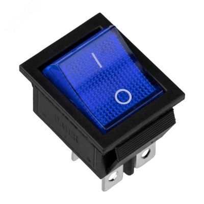 Выключатель клавишный 250V 16А (4с) ON-OFF синий с подсветкой (RWB-502, SC-767, IRS-201-1) Индивидуальная упаковка 1 шт