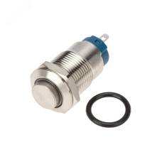 Кнопка антивандальная 12 12 В(LED) Фикс (4c) OFF-On синяя (A-12-С2)