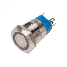 Кнопка антивандальная 19 250В Фикс (5с) ON-OFF/OFF-ON подсв/зеленая