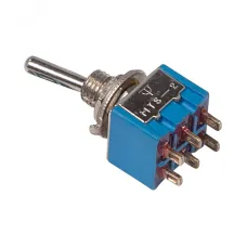 Тумблер 250В 3А (6c) вкл-выкл-вкл двухполюсный микро (MTS-203)