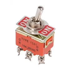 Тумблер 250В 15А (6c) вкл-вкл двухполюсный (KN-202)