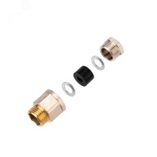 Сальник с резьбой 1/2 для ввода кабеля в трубу, никелированная латунь