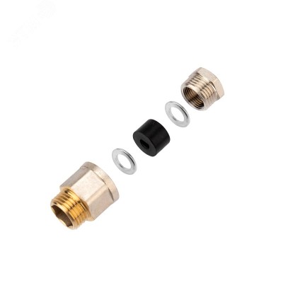 Сальник с резьбой 1/2 для ввода кабеля в трубу, никелированная латунь