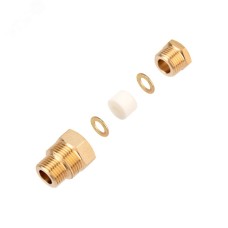 Сальник с двойной резьбой 1/2 и 3/4 для ввода кабеля в трубу, никелированная латунь