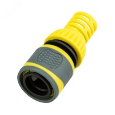 "Коннектор для шланга, быстросъемный 1/2"" с аквастопом, термопластичной резиной и защитой от перегибов Профи"