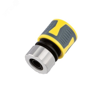 Коннектор для шланга, быстросъемный 1/2'' с термопластичной резиной и зажимной гайкой из цинка Профи