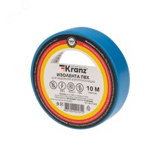 Изолента ПВХ 0,13х15 мм, 10 м, синяя KRANZ