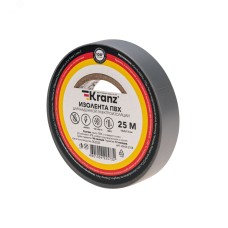 Изолента ПВХ KRANZ 0.13х15 мм, 25 м, серая