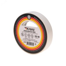 Изолента ПВХ KRANZ 0.13х15 мм, 20 м, белая 10шт
