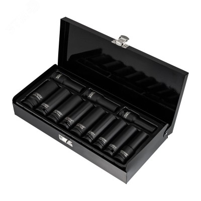 Набор шестигранных ударных торцевых головок 1/2', 78 мм, 10-24 мм, 12 предметов