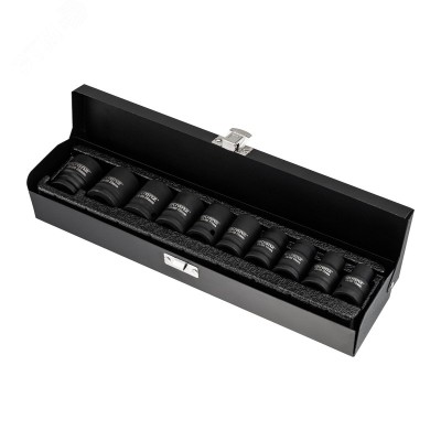 Набор шестигранных ударных торцевых головок 1/2', 38 мм, 10-24 мм, 10 предметов