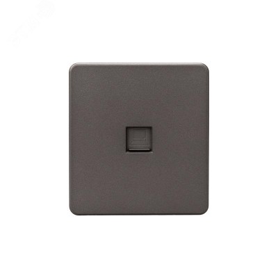 Розетка ROUND компьютерная RJ45 кат6 скрытой установки механизм титан