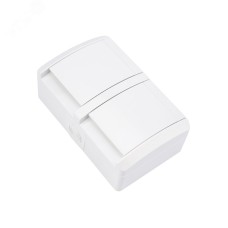 Блок горизонтальный 2 розетки INDUSTRIAL IP54 с заземлением, о/у, белый