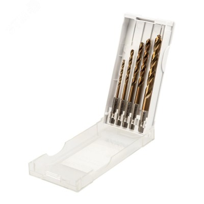 Набор сверл по металлу ''Кобальт'', 3-8 мм, Р6М5К5, шестигранный хвостовик (5 шт)