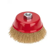 Щетка чашечная для УШМ, витая латун провол, 125мм