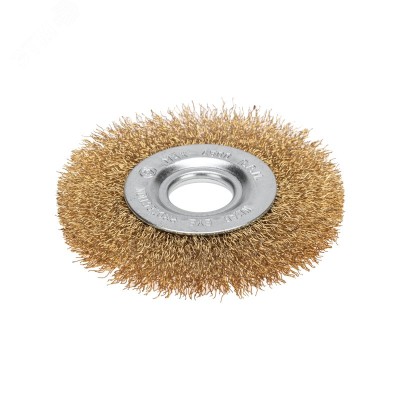 Щетка для УШМ, витая латун провол, 100, отв. 22,24