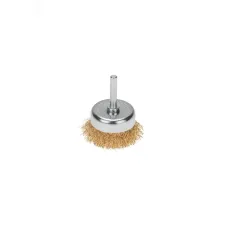 Щетка чашечная для дрели, витая латунированная проволока, 50мм