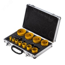 Набор коронок Bimetal (14, 20, 22, 25, 30, 35, 40, 51, 60, 64, 67), 16 предметов, металлический кейс