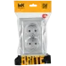 BRITE Розетка двойная с заземлением без защитных шторок 16А в сборе РС12-3-БрА алюминий