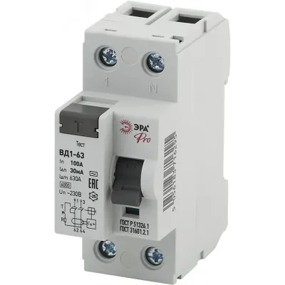 УЗО ЭРА PRO NO-902-54 ВД1-63 2P 100А 30мА