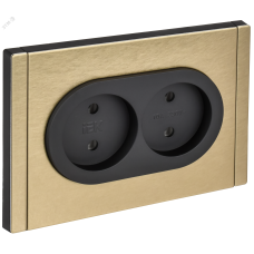 FORTE&PIANO Розетка 2-местная без заземления без защитных шторок безвинтовое крепление 10А FP626M металл шампань IEK