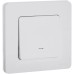 Выключатель 1-клавишный проходной с подсветкой/индикацией 10АХ безвинтовое крепление белый INSPIRIA