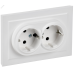 BRITE Розетка 2-местная с заземлением с защитными шторками 16А в сборе РСш12-3-БрАБ арктический белый IEK