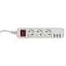 Удлинитель электрический ЭРА U-3es-1,5m-USB c заземлением с выключателем 3 розетки + 3xUSBA 1,5м 10А