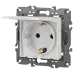 14-2103-01 ЭРА Розетка 2P+E Schuko со шторками с крышкой, 16A-250В, IP20, Эра Elegance, белый (10/10