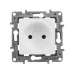 Розетка 1-местная без заземления без защитных шторок 16А белый ETIKA