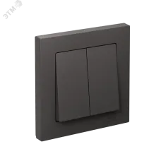 ATLASDESIGN 2-клавишный ВЫКЛЮЧАТЕЛЬ, сх.5, 10АХ, в сборе, БАЗАЛЬТ