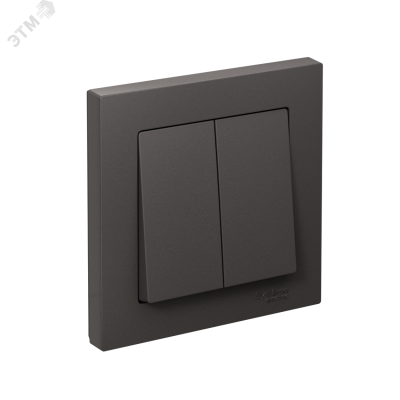 ATLASDESIGN 2-клавишный ВЫКЛЮЧАТЕЛЬ, сх.5, 10АХ, в сборе, БАЗАЛЬТ