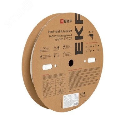 Термоусаживаемая трубка ТУТ 30/15 белая EKF PROxima