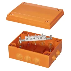 Коробка пластиковая FS с кабельными вводами и     клеммниками, IP55, 240x190x90 мм, 6р, 450V, 32A,  10 мм2, нерж.контакт