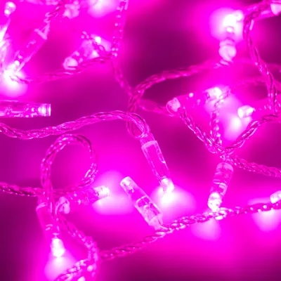 Гирлянда светодиодная декоративная ARD-STRING-CLASSIC-10000-CLEAR-100LED-FLASH PINK 230V, 7W ARDCL, IP65