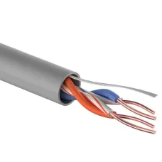 Витая пара U/UTP CAT5e 2PR 24AWG PVC IN, серый, 305 м