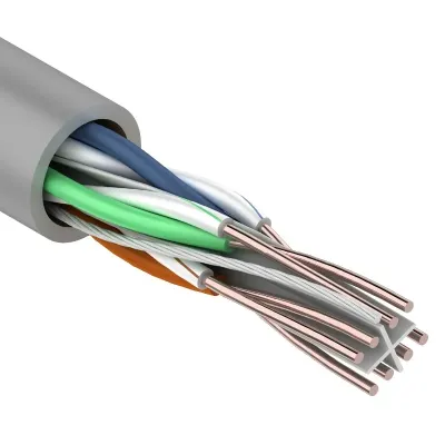 Витая пара U/UTP 4PR 23AWG CCA CAT6 PVC бухта 305м серый