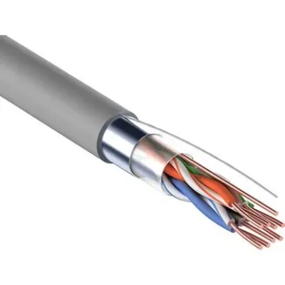 Витая пара F/UTP 4PR 24AWG CAT5е SOLID PVC IN серый 305 м