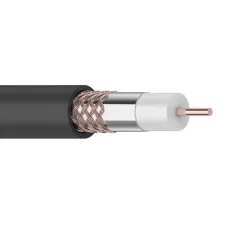Кабель коаксиальный RG-6U+Cu, 75 Ом, Cu/Al/Cu, 64%, черный OUTDOOR 305 м