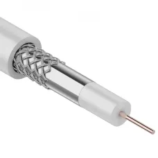 Кабель коаксиальный 3С-2V, 75 Ом, CCS/Al/Al, 48%, бухта 100 м, белый, REXANT