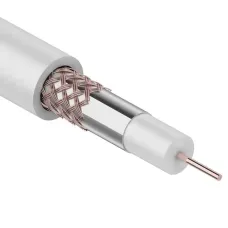 Кабель коаксиальный RG-59U+Cu (75 Ом), Cu/Al/Cu,  бухта 305 м, белый, REXANT