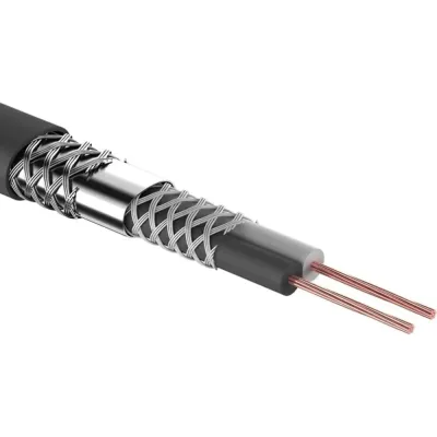 Кабель микрофонный 2х0,25 мм2, d-6,8мм, черный, 100 м