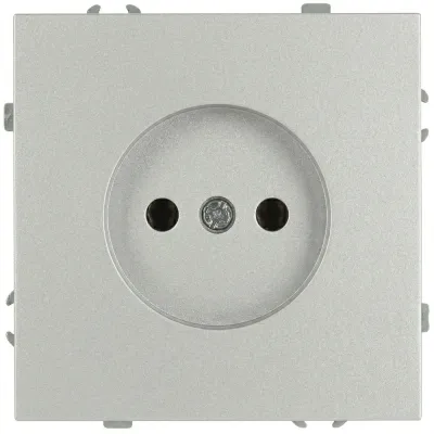 Розетка скрытого монтажа в рамку без заземления 2P 16А-250В IP20 алюминий 15-2106-03 Galaxy