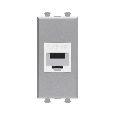 Avanti Компьютерная розетка RJ-45 без шторки      модульная, кат.5е, "Avanti", Закаленная сталь, 1  модуль