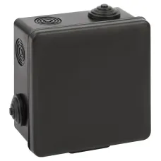 Распаячная коробка ЭРА KOR-100-100-50-8g-B открытой установки черная 100х100х50мм с гермовводами 8 вх. IP54